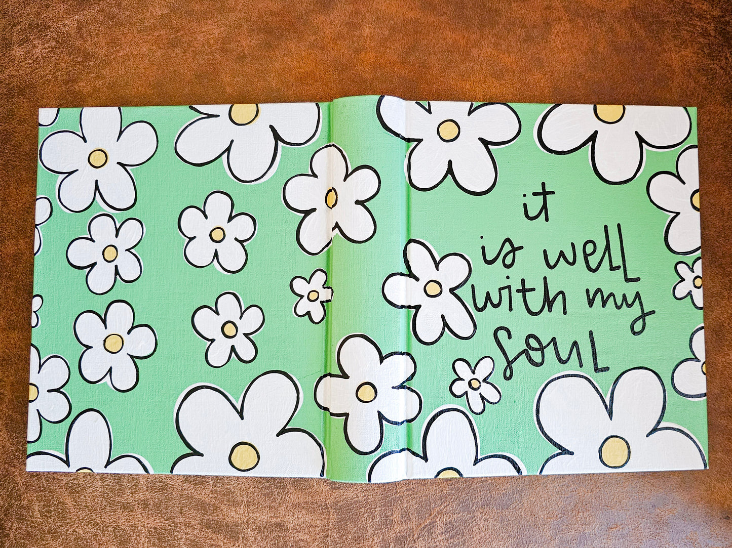 Hand Painted Bible - It is well (flowers)