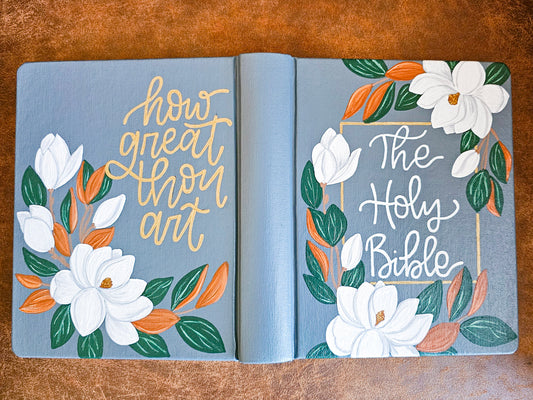 Hand Painted Bible - Magnolias