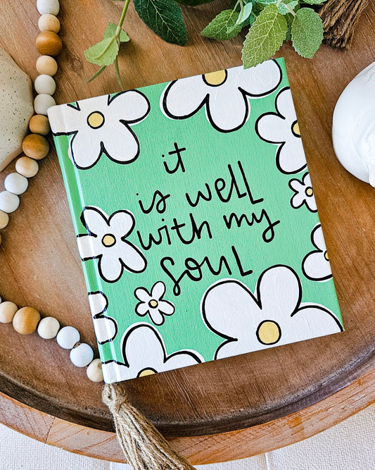 Hand Painted Bible - It is well (flowers)