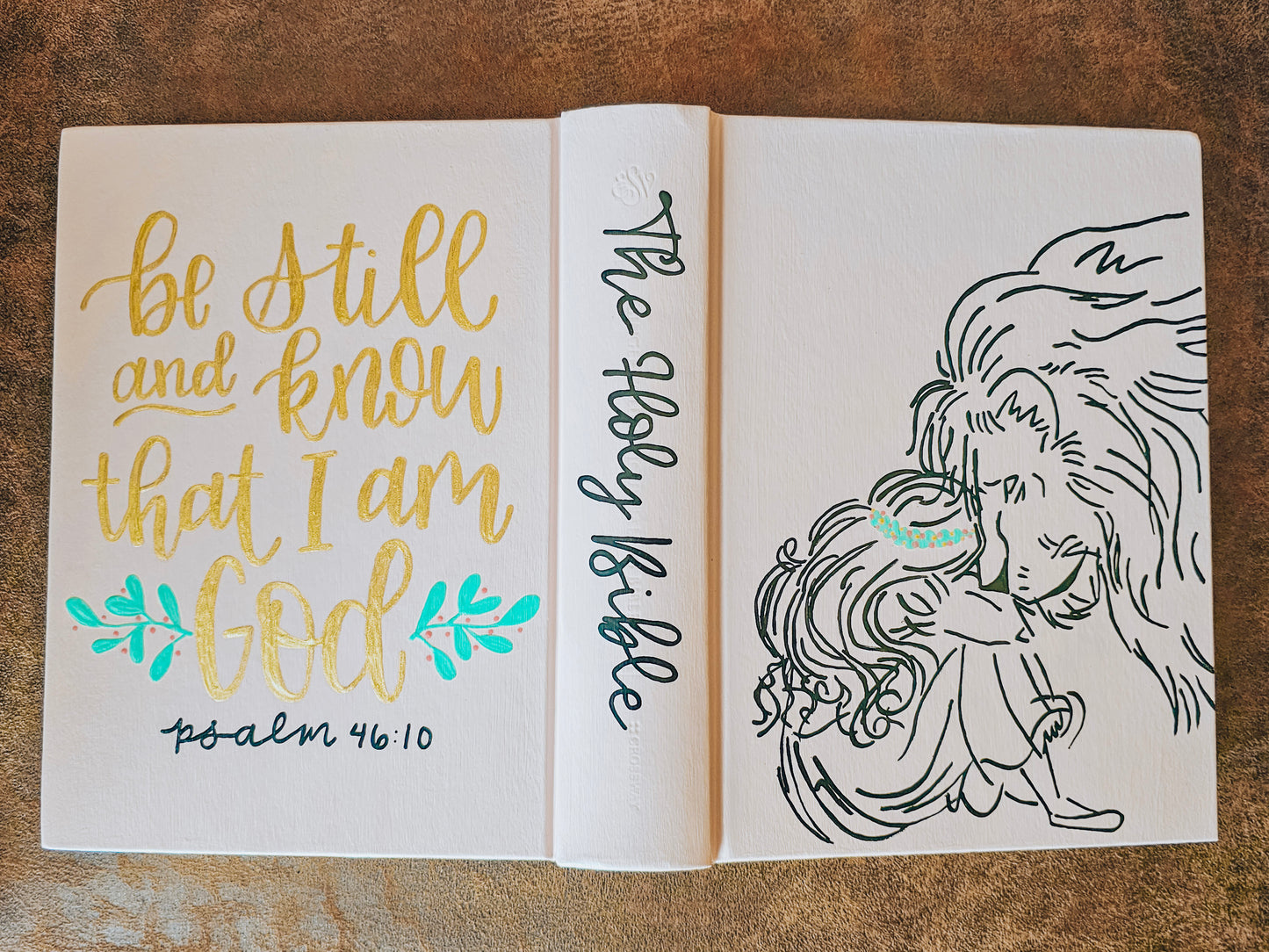 Hand Painted Bible - Lion